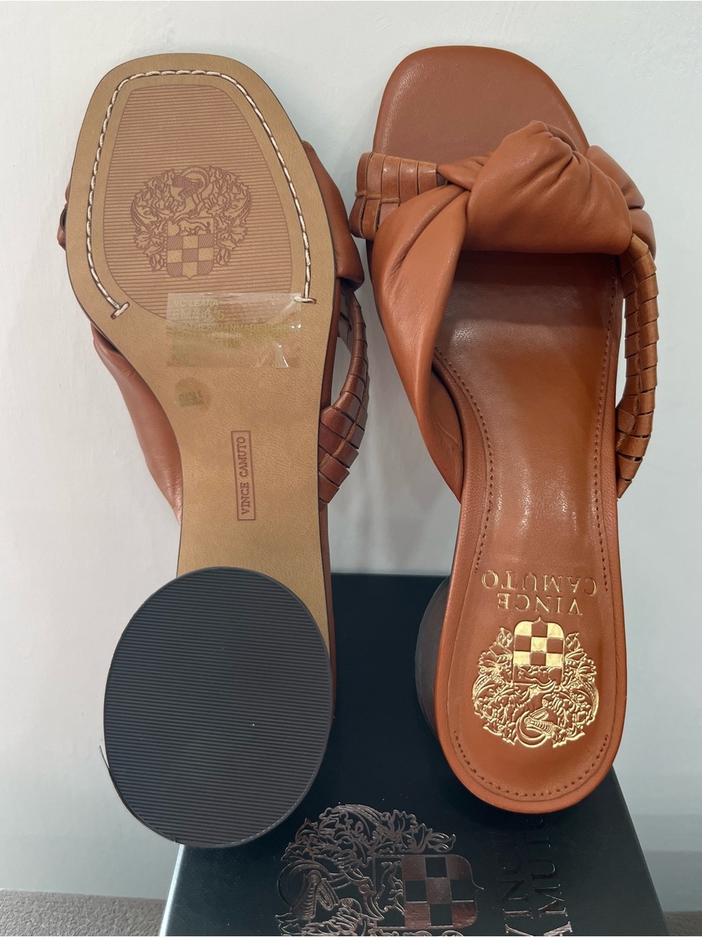 Vince Camuto VC-Leana Dark Golden Slide Heels New in Box - Picture 5 of 7